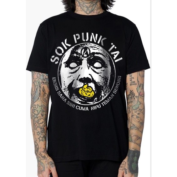 เสื้อยืด SOK PUNK TAI, เสื้อยืด PUNK, ผ้า PUNK, ยืดเพลง, เสื้อแขนสั้นผู้ชาย