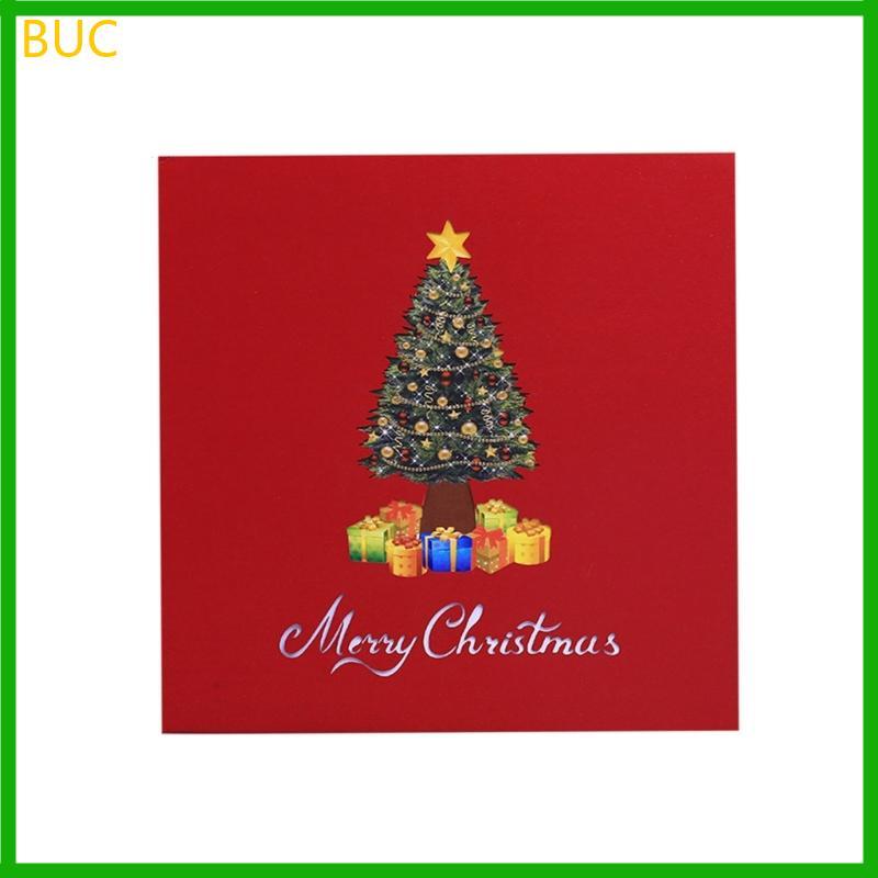 BUC 3D Christmas Tree Holiday Card Popup Surprise Card with Personal Note Space