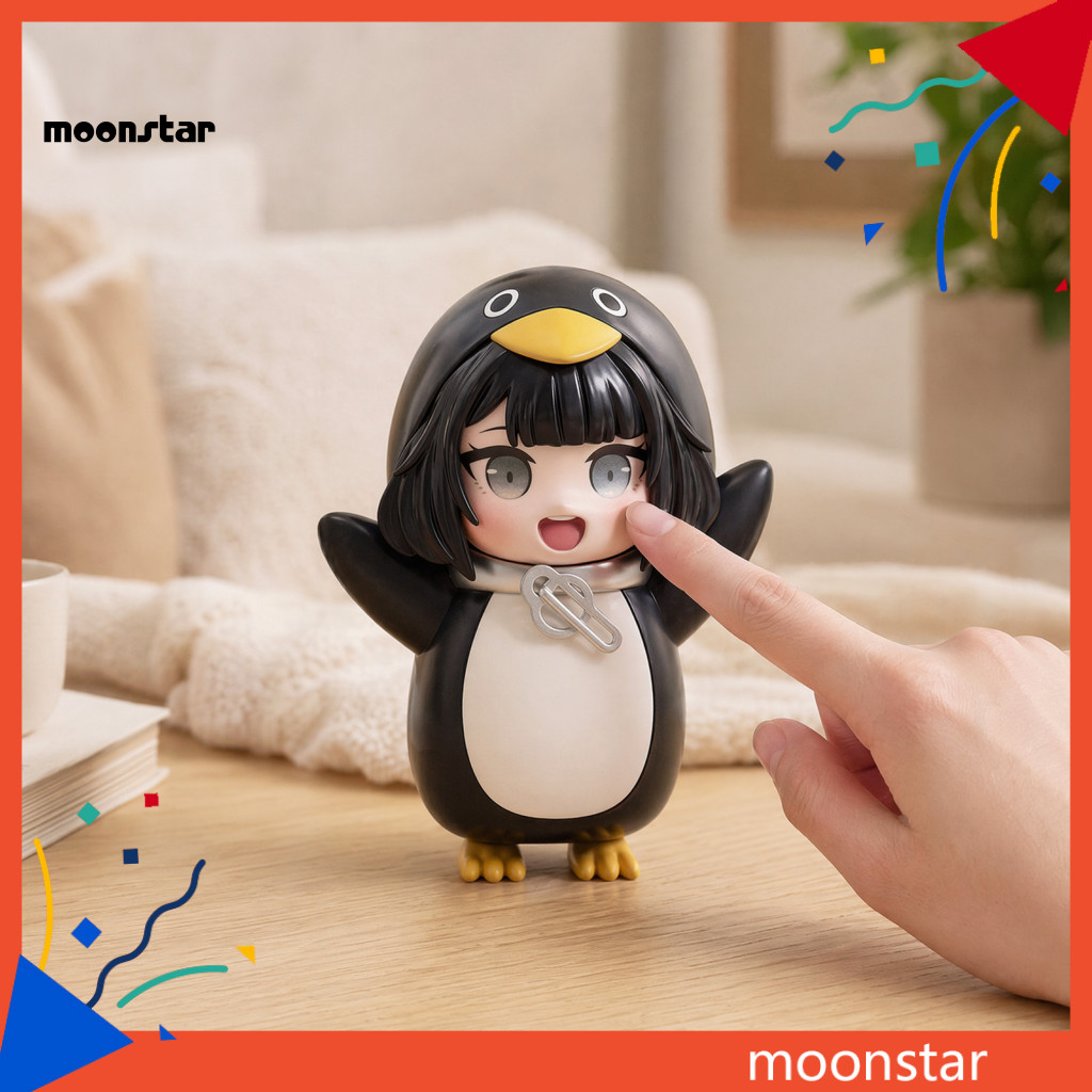 MOO Penguin Girl พวงกุญแจบันทึกเสียง Penguin Girl Toy Talking Penguin Girl Toy with Clip – บันทึกเสี