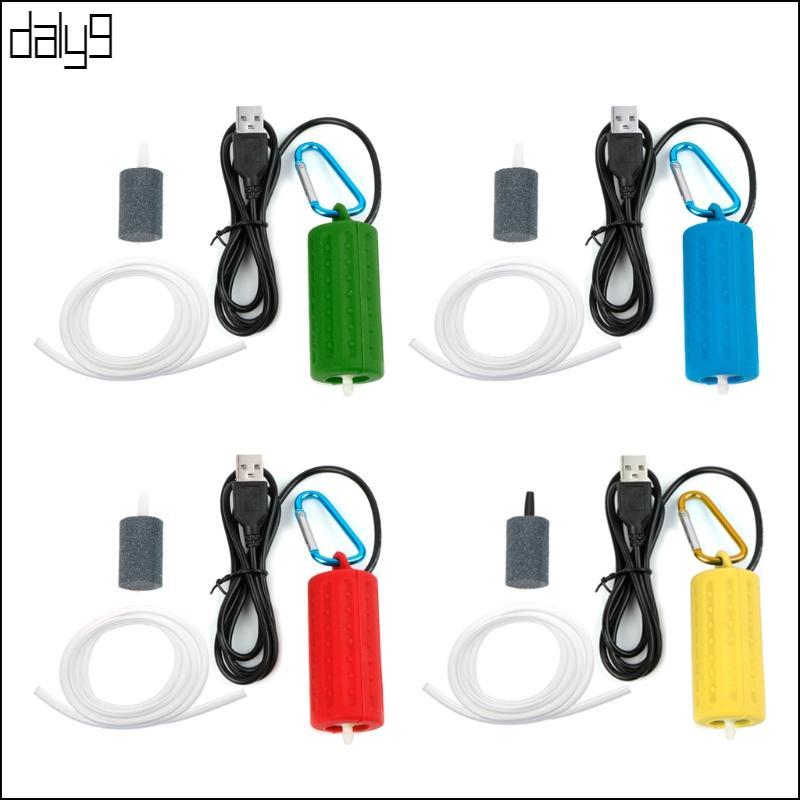 Dal Aquarium USB ชาร์จ 1W Mini แบบพกพาปลาสําหรับถัง Bubbler พร้อม Air S