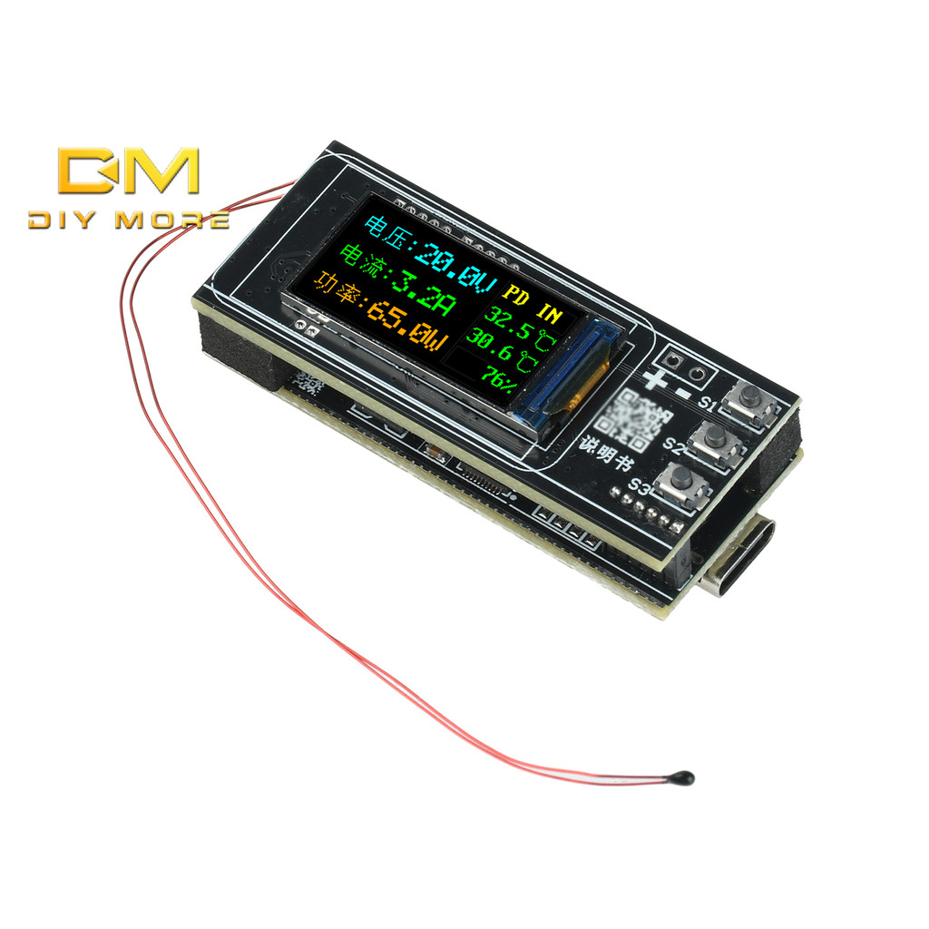 DIYMORE หน้าจอสี TFT ขนาด 0.96 นิ้ว IP2366 Buck-Boost 2-6S แท่นชาร์จแบตเตอรี่ลิเธียม,การชาร์จ PD 140W และโมดูลชาร์จ, เมนบอร์ด Power Bank DIY ชุด