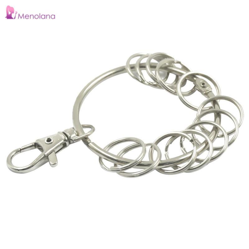 [Menolana] Silver Large Round Alloy Keychain Key Holder Housekeeper Key Chain Key Rings