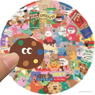 [พร้อมส่ง] สติ๊กเกอร์ รูปหมีน่ารัก ชุด 100 ชิ้น กันน้ำ สําหรับติดตกแต่ง