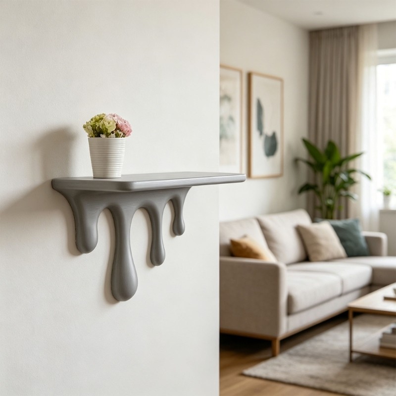 Amana Small Item Wall Shelf ชั้นวางลอยพลาสติกสําหรับสไตล์ Entryway