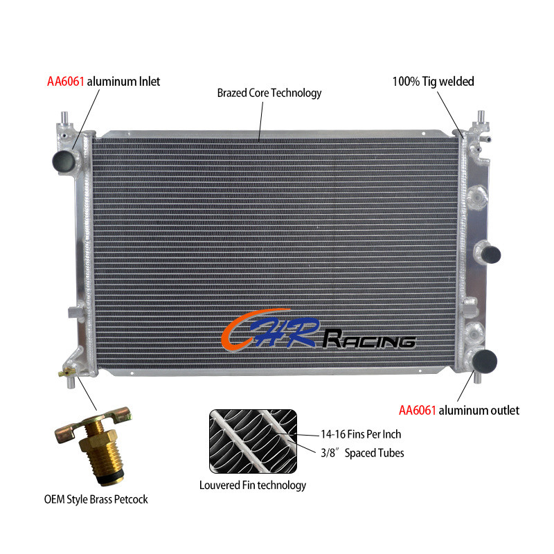 หม้อน้ําอลูมิเนียมสําหรับ 2002-2008 Ford BA BF Falcon Fairmont LTD XR8 XR6 Turbo V8 AT/MT