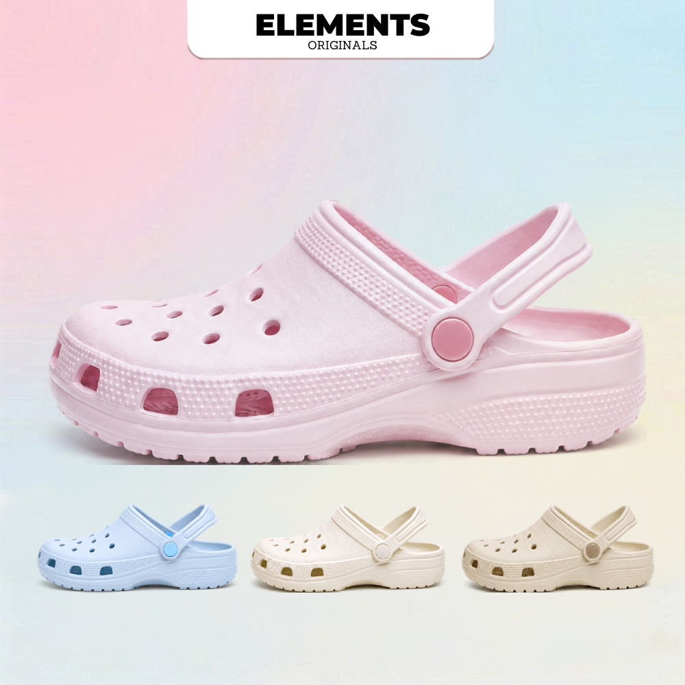 E25 ELEMENTS Buckle Clog EVA รองเท้าแตะผู้ชายและผู้หญิง Ultralight Anti-Slip Clasps สําหรับชายหาดออก