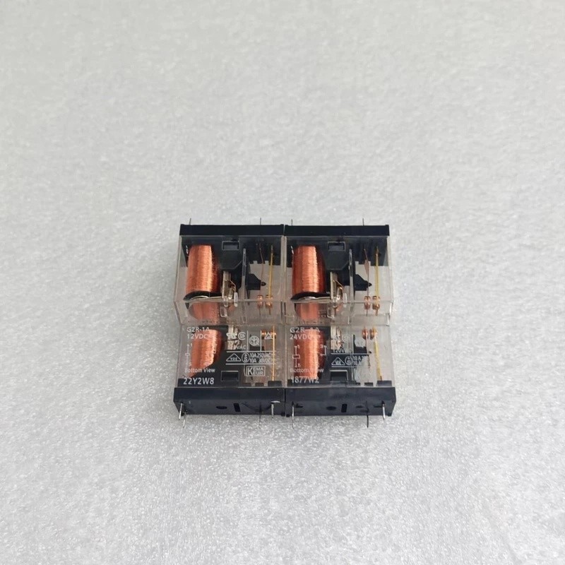 2 ชิ้น/ล็อตรีเลย์ G2R-1A-12VDC 24VDC 4PIN 10A กลุ่มปกติเปิด G2R-1A-E-12VDC 24VDC 6PIN 16A CHIP ในสต็