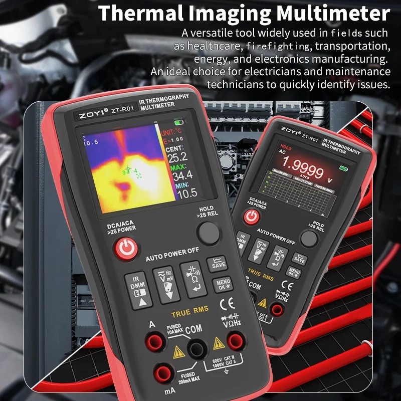 Liche ZOYI R01 Thermal Imager และมัลติมิเตอร์ 2 in 1 เครื่องวัดอุณหภูมิอินฟราเรดและเครื่องทดสอบไฟฟ้า