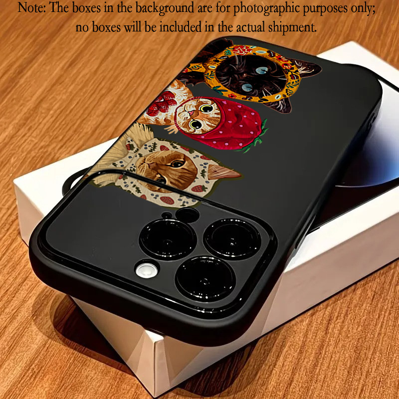 สามแมวน้อยน่ารักสวม Headscarves เคสโทรศัพท์สําหรับ IPhone 17 16 15 14 13 12 11 Pro Max Plus XS X XR กันกระแทก