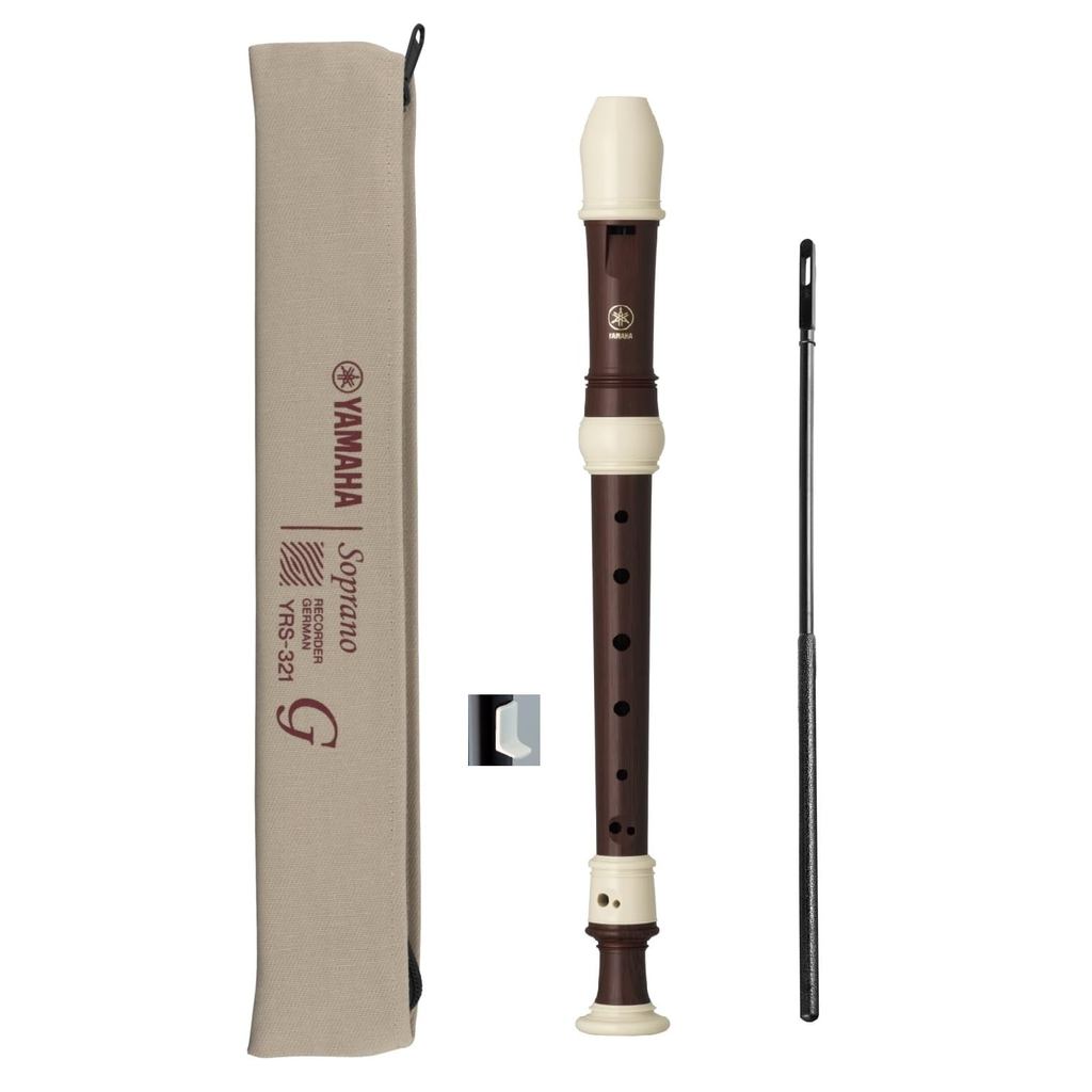 Yamaha soprano recorder,YRS-321, (German fingering),  rosewood-style finish; includes thumb rest, cleaning rod, recorder cream, cloth case, and fingering chart; made of ABS resin./From Japan /100% Authentic Guaranteed
