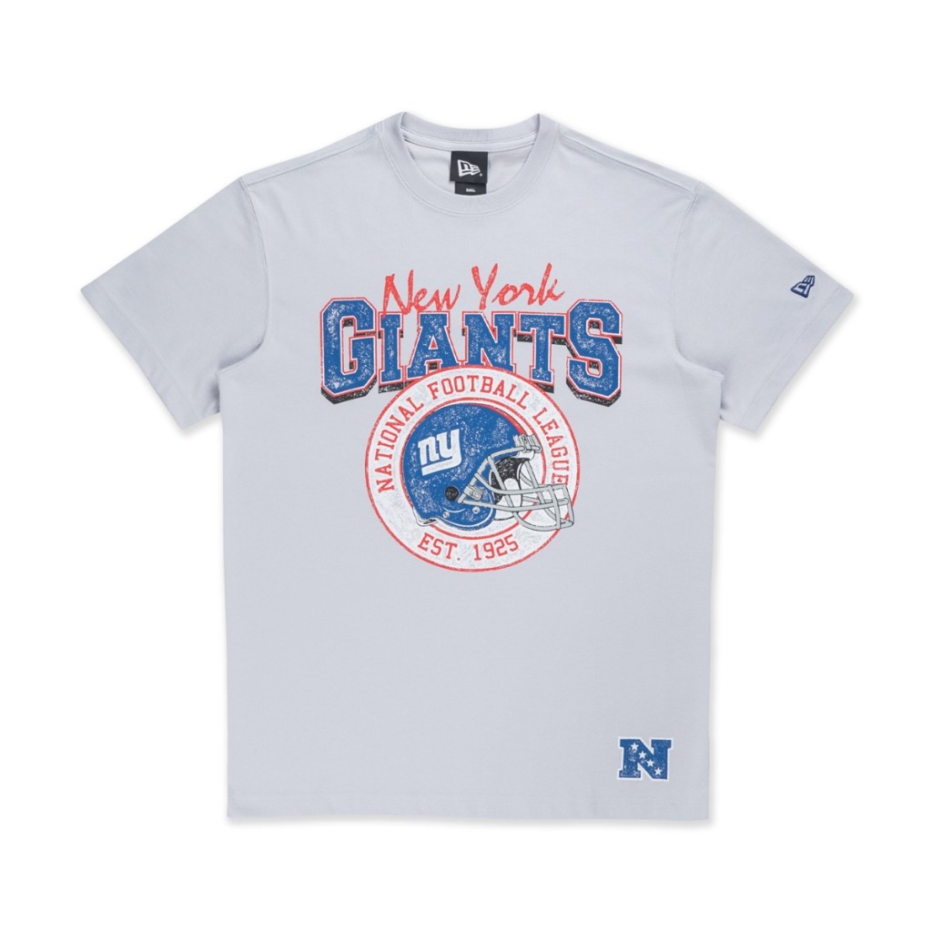 New Era New York Giants NFL Helmet Dolphin เสื้อยืดแขนสั้นสีเทา