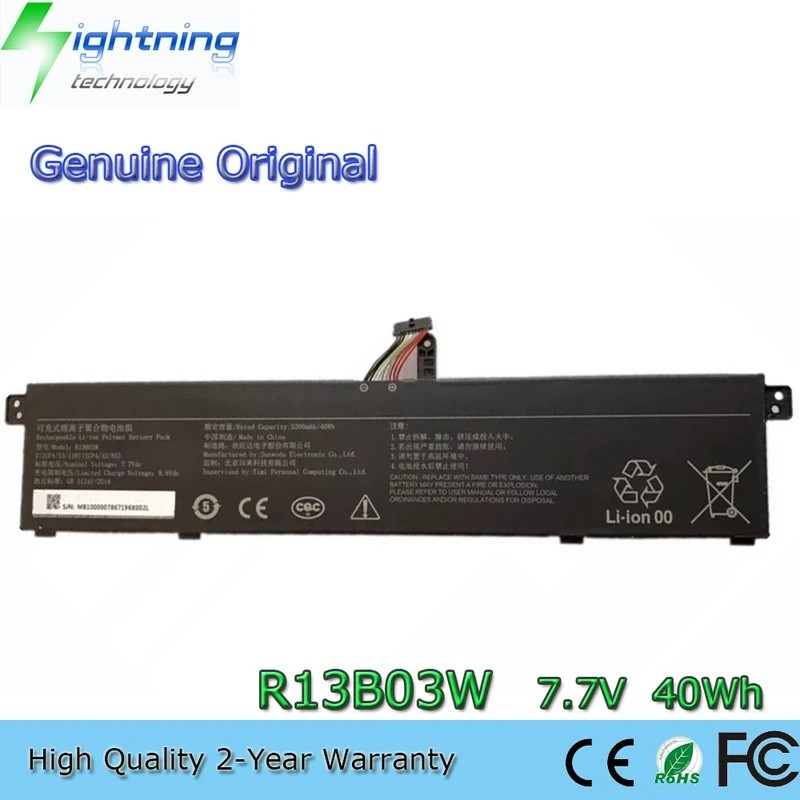 ใหม่ของแท้ R13B03W 7.7V 40Wh แบตเตอรี่แล็ปท็อปสําหรับ Xiaomi RedmiBook 13 นิ้ว XMA1903-AF/AN/BB 2 (I