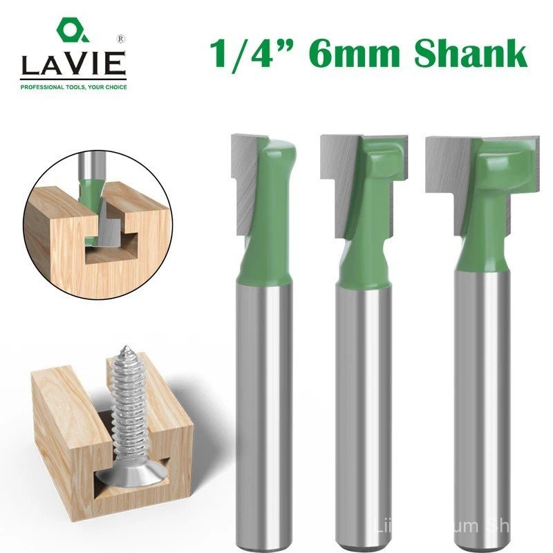 (Hot) 1 PC 1/4 "Shank 6.35 มม.T-Slot เครื่องตัด Router Bit ชุด Hex Bolt Key Hole Bits T Slotting Mil