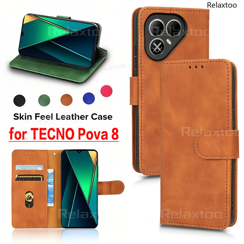 TECNO POVA8 2026 ซองหนังสําหรับ Tecno 8 Pro 8Pro Pova8Pro TecnoPova8Pro 5G 4G LK6 ช่องใส่การ์ดกระเป๋