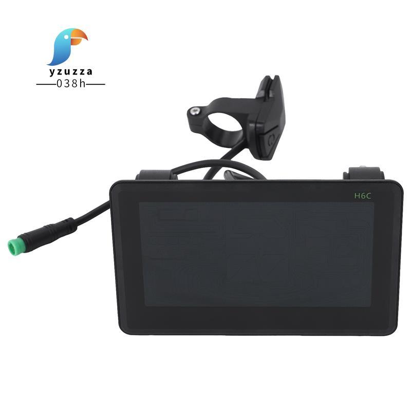 [ส่วนลด Y3Y]H6C ไฟฟ้าจักรยานจอแสดงผล LCD 24 V-60 V E สกู๊ตเตอร์แผง LCD หน้าจอสีพร้อม USB UART สําหรั