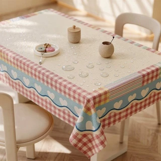 COD ผ้าปูโต๊ะ PVC กันน้ำ กันน้ำมัน กันรอย เช็ดทำความสะอาดง่าย ลายโดปามีน ขนาด 90x140