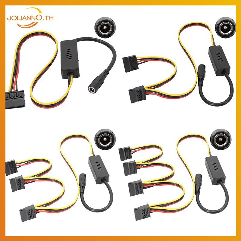Joliann0 DC 12V ถึง 4Pin Molex HDD Cable พร้อม Step-down Voltage Regulator สําหรับ SATA Hard Drive t