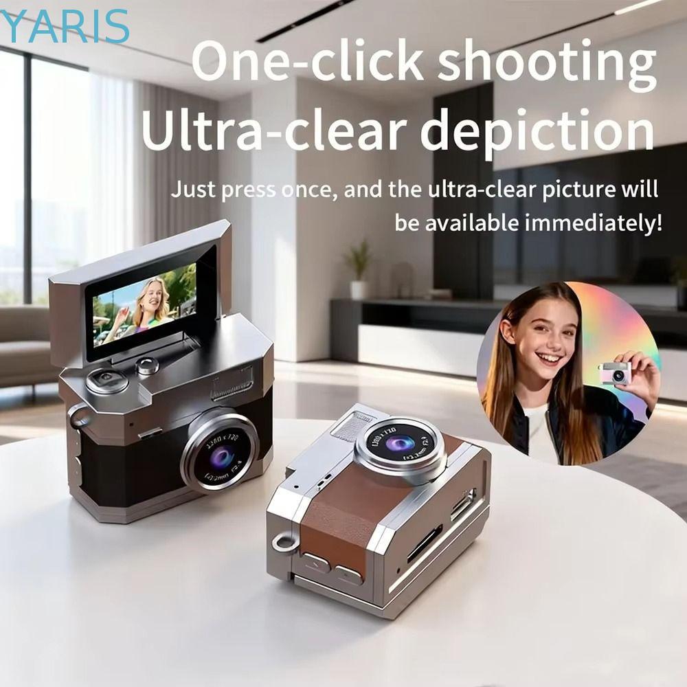 กล้องพวงกุญแจ YARIS Thumb, หน้าจอ 1.47 นิ้ว HD 1080P Retro CCD Mini Digital Camera, กล้องวิดีโอ 180°