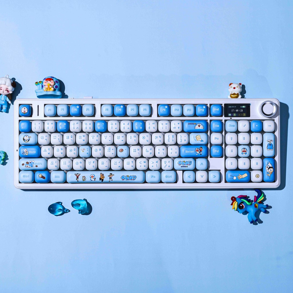 【พร้อมส่งจากไทย】AULA F99 MAX ไทยน่ารักการ์ตูนเกมกลแป้นพิมพ์ที่กําหนดเอง Crayon Shin-chan Keycaps Tri
