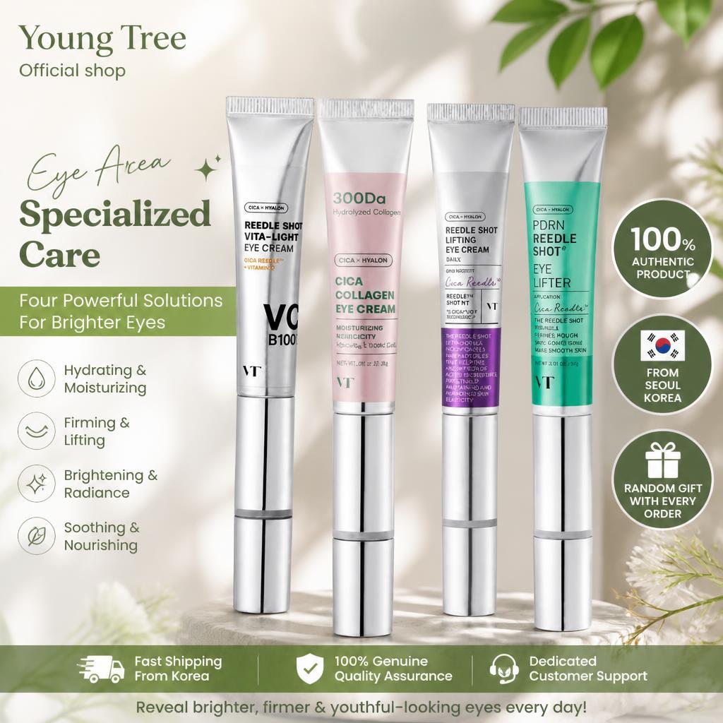 VT 4-in-1 Anti-Aging Eye Cream Pack 15ml แต่ละวิตามินซีคอลลาเจน PDRN Lifting Serum Moisturizer ขจัดค