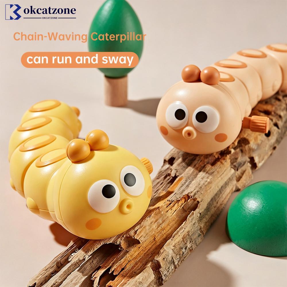OKCATZONE สีสัน Articulated Chain Caterpillar Wind-up Crawling ของเล่นตลก Swing Clockwork หนอน Early