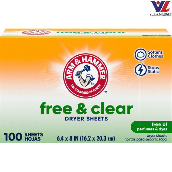 Arm & Hammer Free & Clear Dryer Sheets 100Sheets