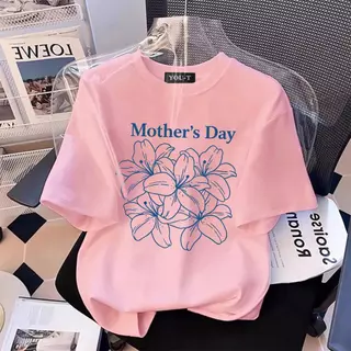 วันแม่แห่งชาติ【ใหม่】🔥 เสื้อแฟชั่น Oversize แขนสั้น โคตรนุ่ม ใส่สบาย พิมพ์ลาย #Love Mom4 COD