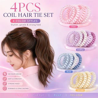 4 ชิ้นยางรัดผมเครื่องประดับผมแฟชั่นเรียบง่ายสําหรับผู้หญิง