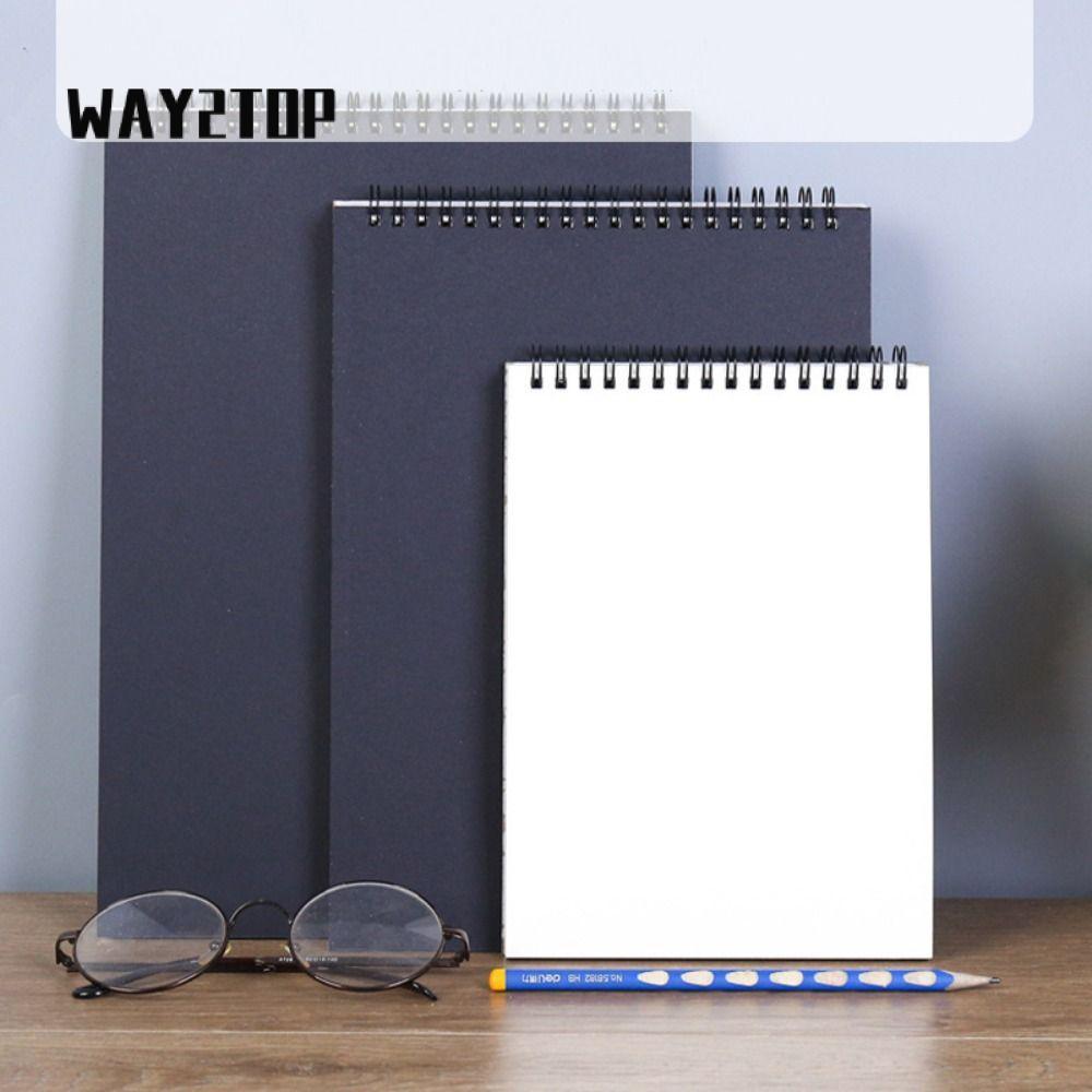 WAY2TOP กระดาษวาดภาพหนาเป็นมิตรกับสิ่งแวดล้อม A4 A5 A6 8K 16K Coil Sketchbook, Professional Spiral B