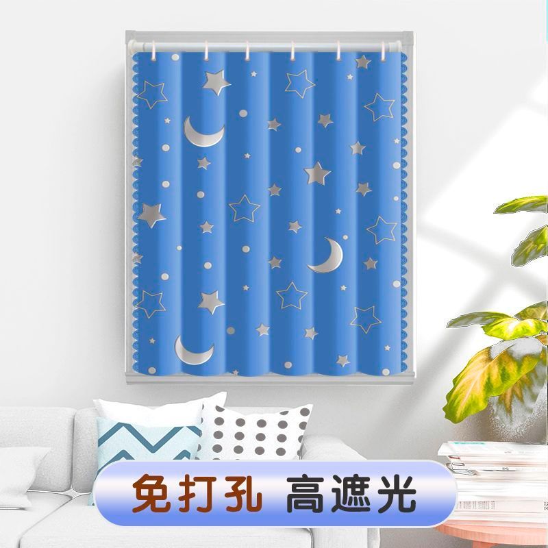 简易窗帘出租房宿舍阳台飘窗短帘门帘防尘布过道帘窗卧室遮光帘子7/30 Simple for rental apartments, dormitories, balconies, bay windows