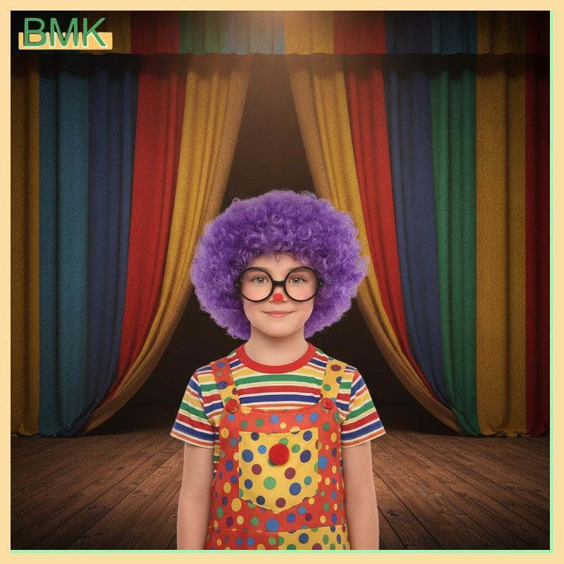 BMK เทศกาลคอสเพลย์ Afro วิกผม Vibrant สีน้ําหนักเบาออกแบบสําหรับแฟนฟุตบอลเชียร์ลีดเดอร์เครื่องแต่งกา