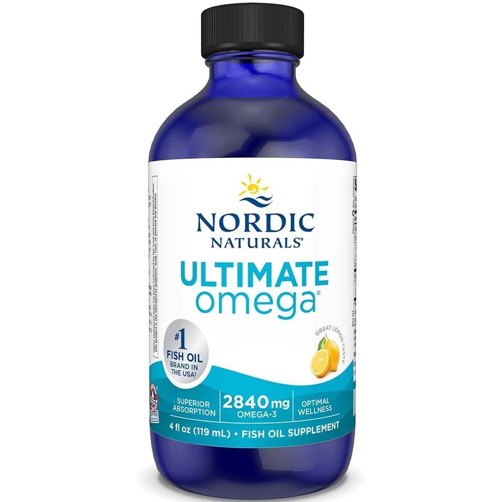 Nordic Natural Ultimate Omega 2840mg Omega-3 บรรจุน้ํามันปลา EPA และ DHA รสเลมอน 119ml ผ่านการทดสอบจ