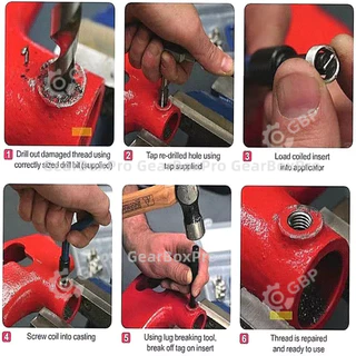 ชุดซ่อมเกลียวสปริง Thread Repair Kit 30 ชิ้น M5 M6 M8 สำหรับซ่อมเกลียวรูด น็อตเสีย ใช้กับรถยนต์ มอเตอร์ไซค์ งานช่าง