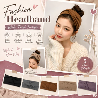 แถบคาดศีรษะกว้างสีน้ำตาลเข้มย้อนยุค สำหรับสาวผูกผม สไตล์เกาหลี ใช้งานได้ทุกวัน ป้องกันลม พกพาสะดวก