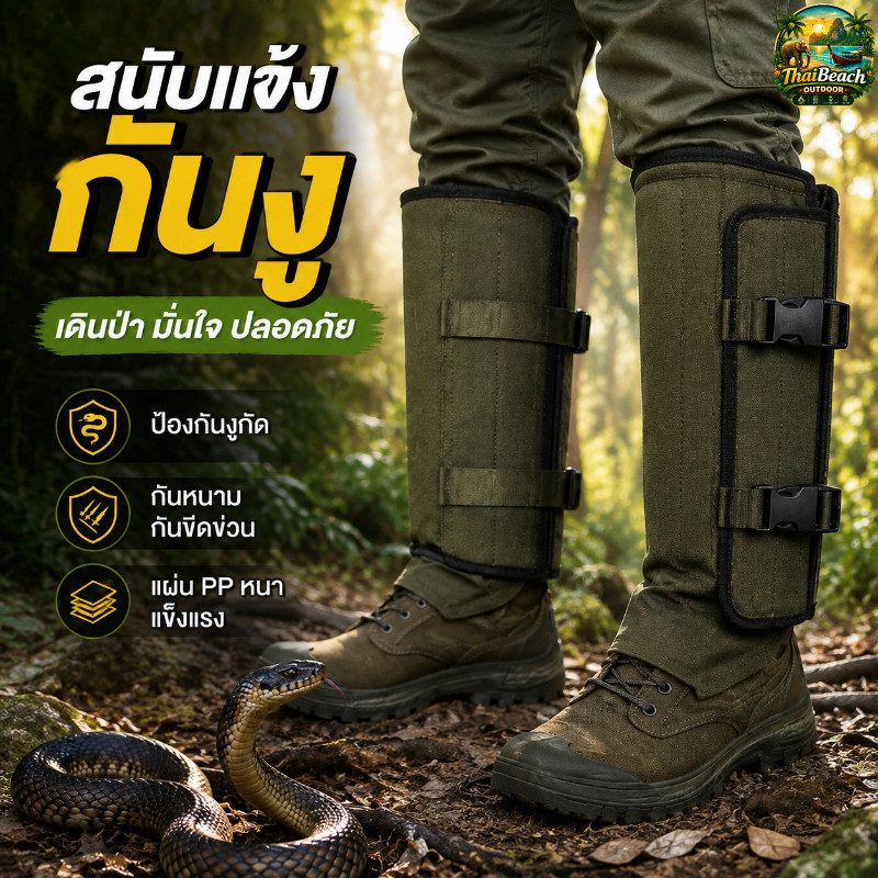 สนับแข้งกันงู ปลอกขาป้องกันงูกัด แผ่น PP หนา กันหนาม กันขีดข่วน สำหรับเดินป่า แคมป์ปิ้ง ตกปลา ทำสวน