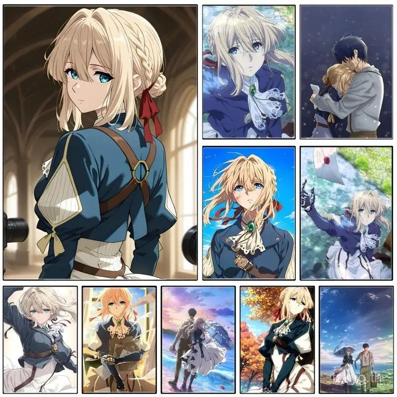 ATPA Healing Sad อะนิเมะ V-Violet Evergarden โปสเตอร์ Self-กาวศิลปะกระดาษกันน้ําสติกเกอร์กาแฟ House 