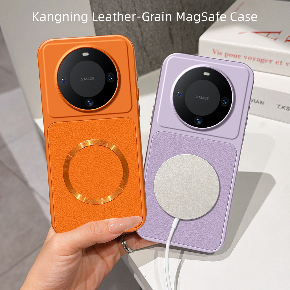 ใช้ได้กับ Huawei Mate 60 ALN-AL00 BRA-AL00 MATE60 ขั้นสูงพร้อมแหวนแม่เหล็กชาร์จ เคสโทรศัพท์หนัง
