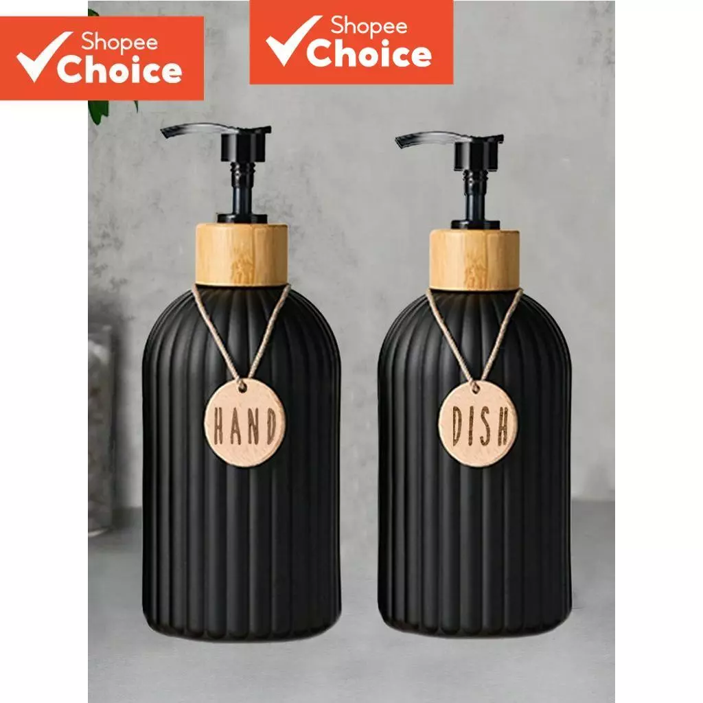 เครื่องจ่ายสบู่ห้องน้ํา - ขวดรีฟิลลายทางขนาด 500 มล. สําหรับน้ํายาล้างจานและซักมือ