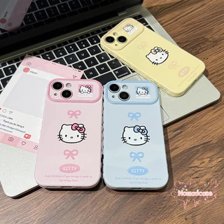 เคสลายแมวและโบว์ สำหรับ iPhone 17 Pro Max 14 16 Plus 15 Pro 13 17 Air 11 12 7 8 Plus Xs มีหลายสีให้เลือก