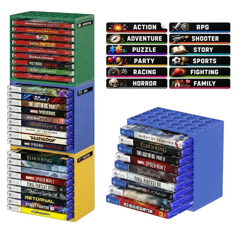 P PS5 Cassette Game Disc Storage Rack switch2 CD Storage Box Desktop Display Cabinet Multifunctional