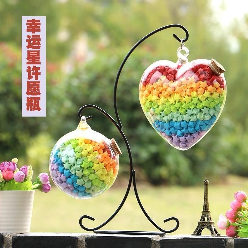 爱heart礼品星手工折叠纸木质拼图 瓶圆形散散 เจริญก้าวหน้า Star Handmade พับ Woodblock Glas uoV8sk3CN0810