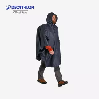 Decathlon Hiking Rain Poncho - Forclaz เสื้อปอนโชสำหรับเดินป่า Forclaz รุ่น Mt 100 รองรับเป้ขนาด 30 ลิตร - Blue