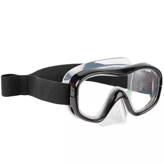 Decathlon Adult Snorkelling Mask Snorkel Diving Set ชุดหน้ากากดำน้ำตื้นสำหรับผู้ใหญ่แบบใช้ท่อหายใจรุ่น Subea 100 - Black