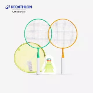 Decathlon Kid Badminton Racket In Set Br Set Discover ชุดแร็คเก็ตแบดมินตันสำหรับเด็ก รุ่น Discover - Green/Orange