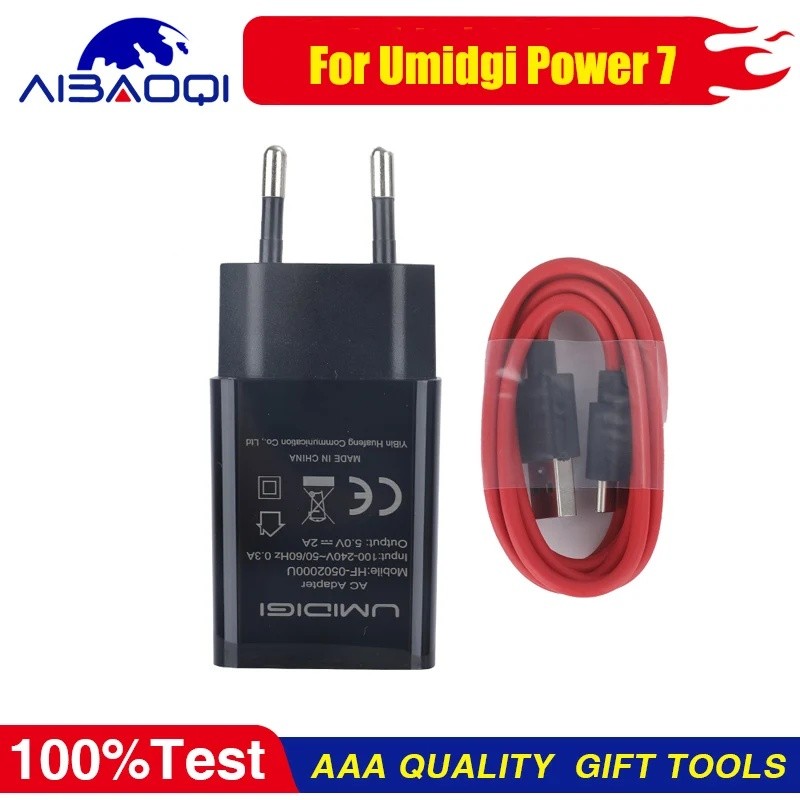 Umidigi Power 7 Charger 100% ใหม่อะแดปเตอร์ชาร์จด่วนอย่างเป็นทางการ + สาย USB Data Line สําหรับเครื่