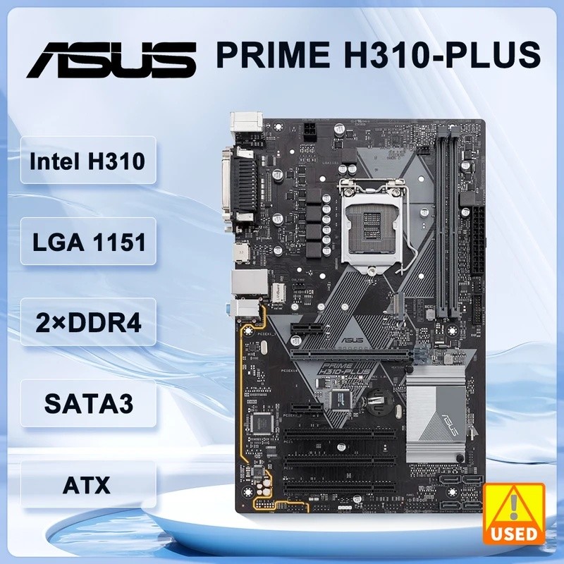 Asus PRIME H310-PLUS เมนบอร์ด intel H310 LGA 1151 DDR4 32GB ATX รองรับ Core i3-8300 8600 9400F 9700F