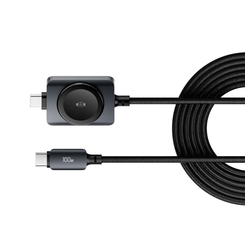 R* 480Mbps 2 in 1 USB Type C Data Line พร้อมแท่นนาฬิกาแม่เหล็กสายเดินทางสําหรับโฮมออฟฟิศใช้ข้อมูลการ