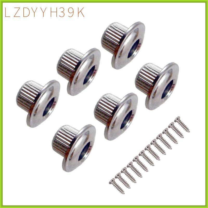[lzdyyh39k] 6Pc Guitar Original Bushing Nut Guitar Tuner Nut Electric Guitar Part Silver