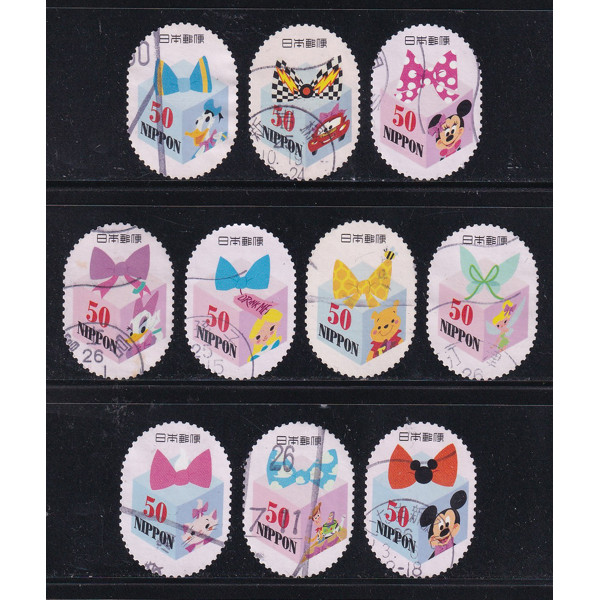 ชุดแสตมป์ญี่ปุ่น 10 ชิ้น - ดิสนีย์ | ญี่ปุ่น - ตัวละครดิสนีย์ 50yen 2013 (10) | มือสอง/CTO