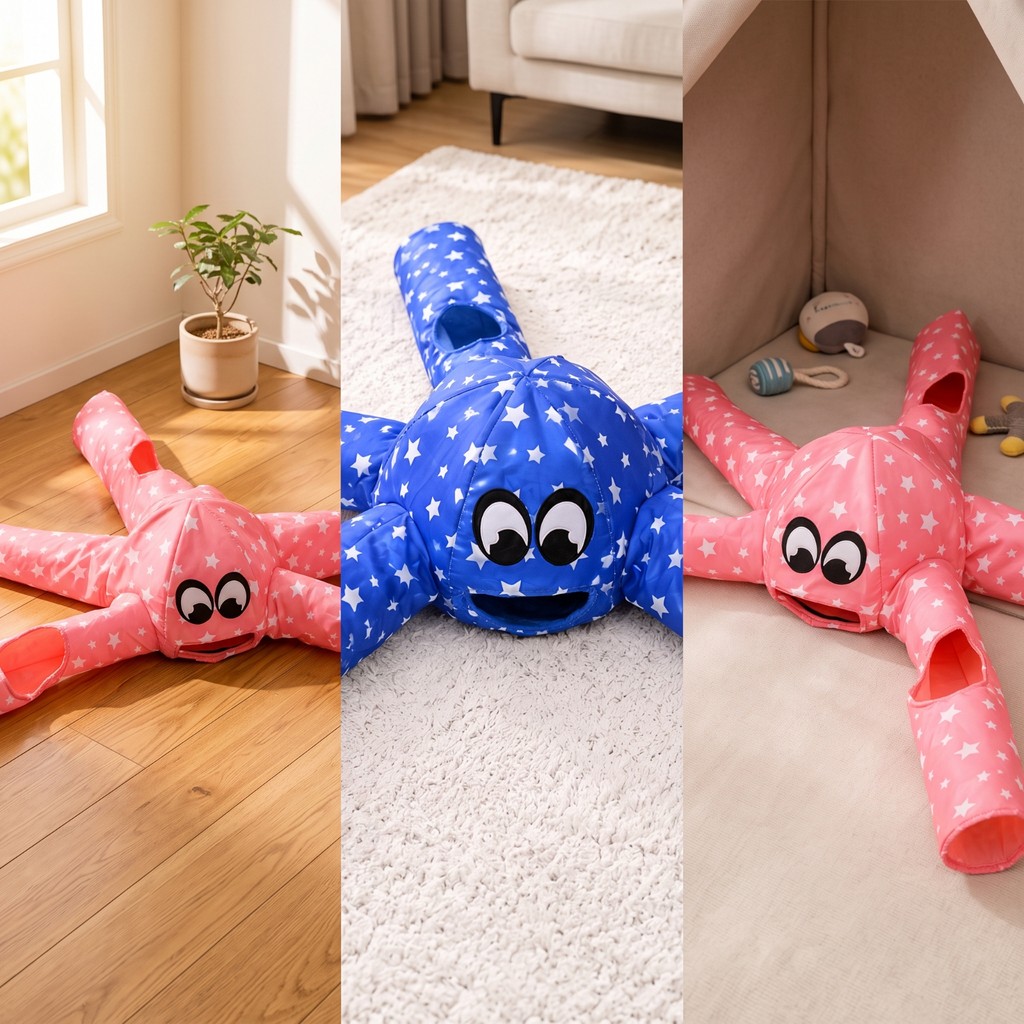 Octopus Ferret Nest Cozy Octopus Tunnel ของเล่น Ferret Hideout พร้อมอุโมงค์อุโมงค์อุโมงค์ลื่นพร้อมเต